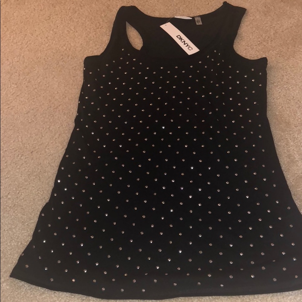 DKNYC Black Sequin Tank Top NWT